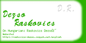 dezso raskovics business card